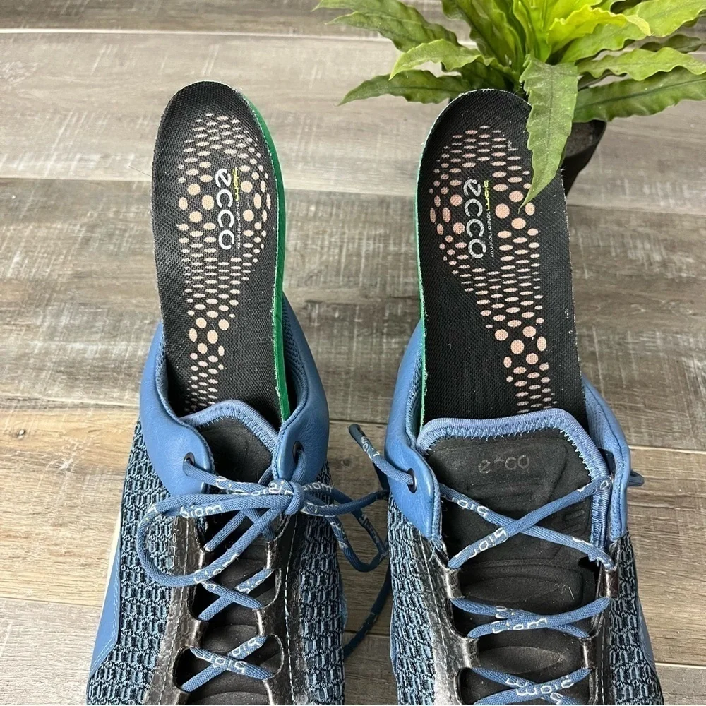 ECCO Biom Blue Leather Mesh Sneaker Size US 10